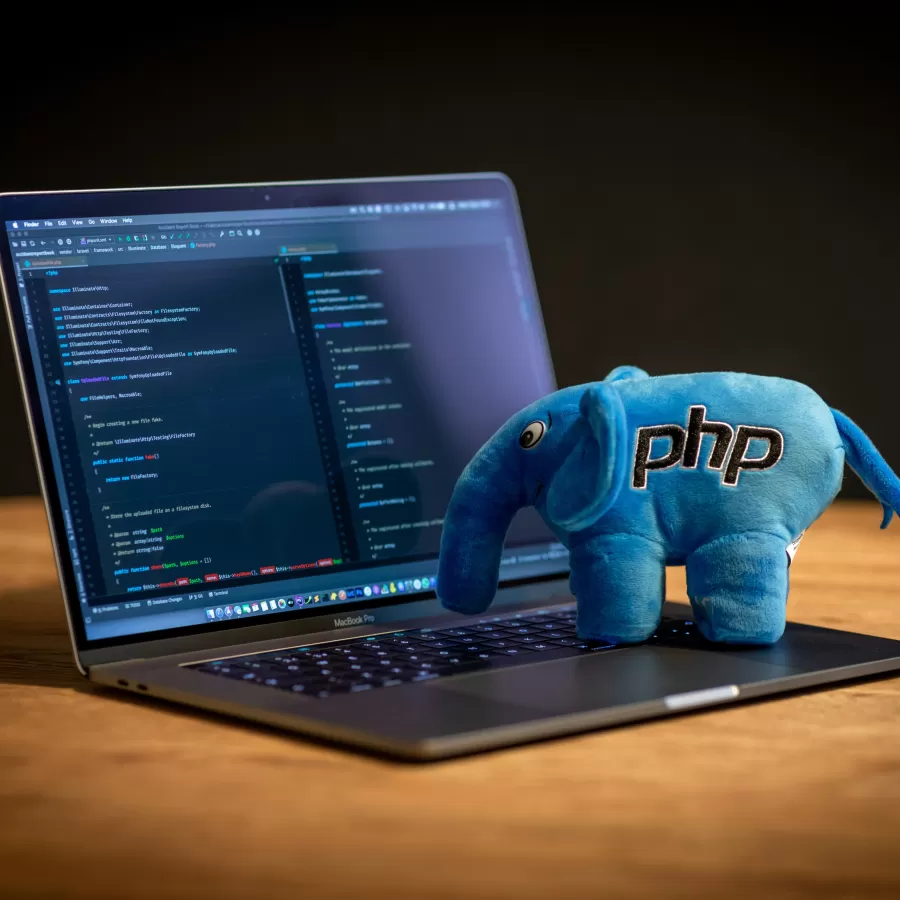 php elephant on laptop